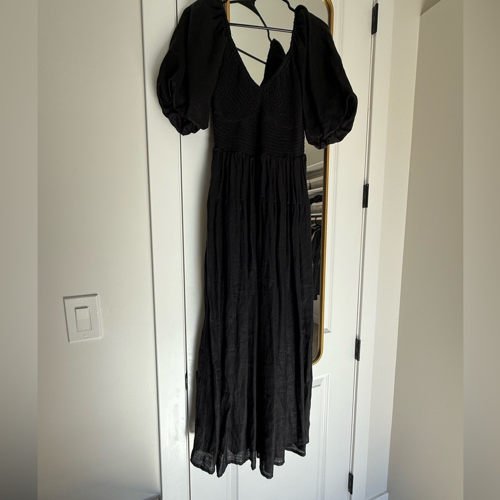 Faithfull the Brand black linen dress